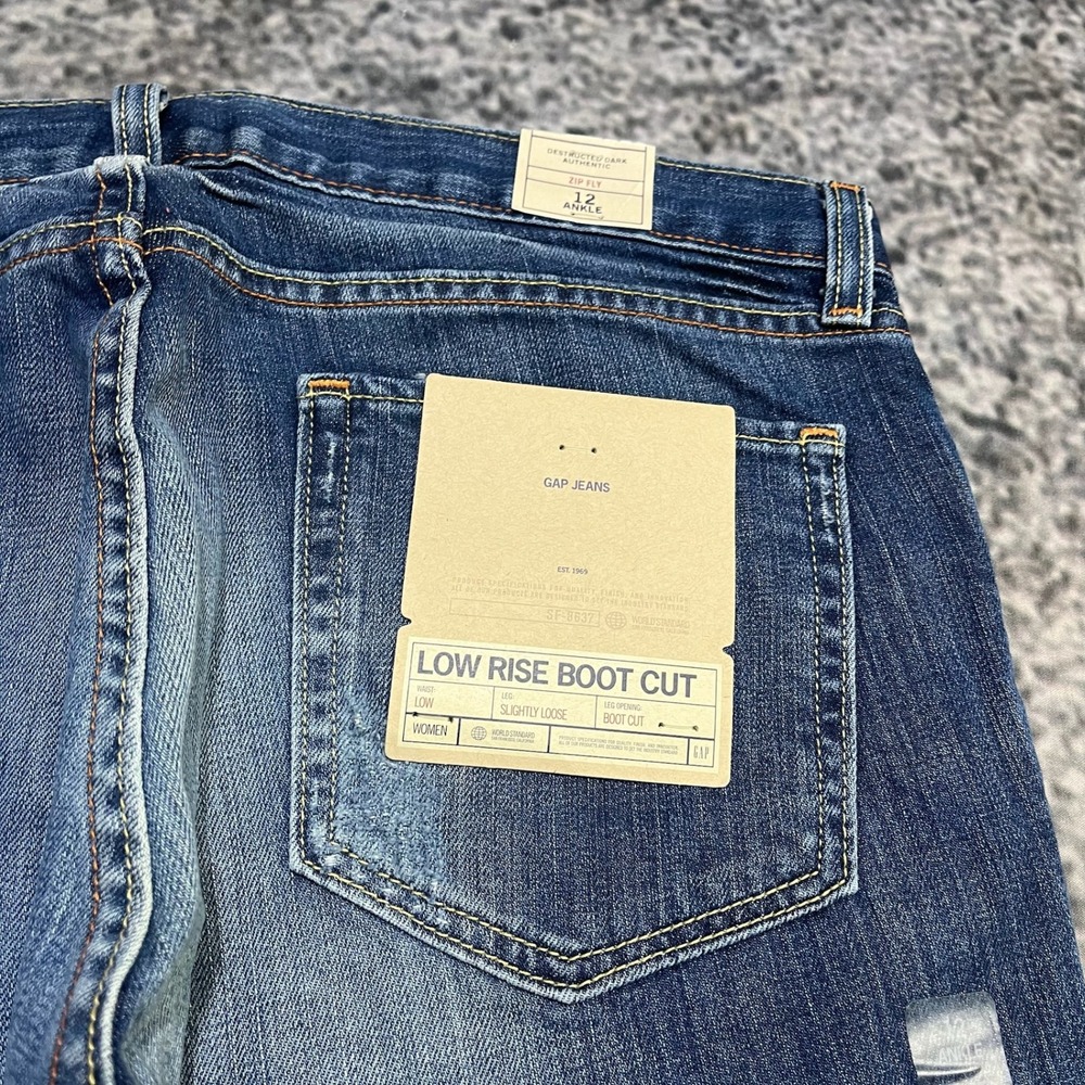 NWT Gap Low Rise Bootcut Jeans Womens 12 (34x30) Blue Western Hippie Y2K - Picture 4 of 16